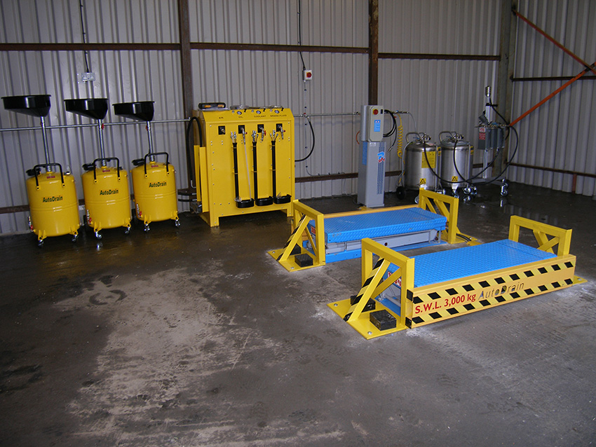 Single Bay Depollution System for End of Life Vehicles. 