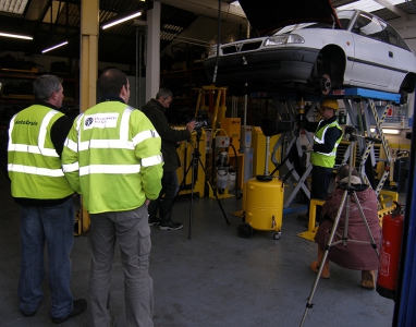 The Environment Agency film the ELV depollution process at AutoDrain's ATF 