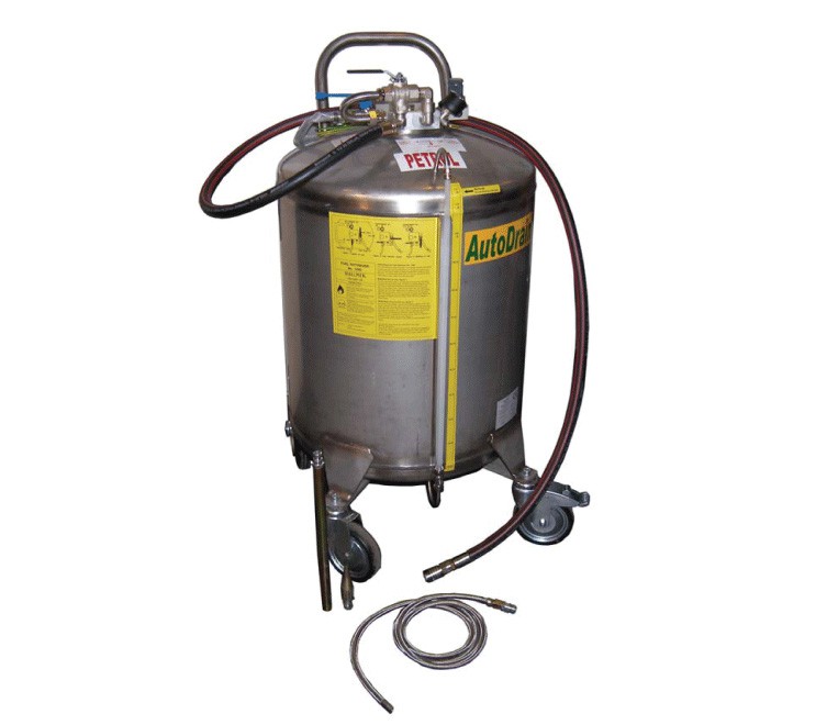 Image of AutoDrain Recuperador de Combustível Profissional 120 em Aço Inoxidável | Remoção de combustível de todas as marcas de veículos